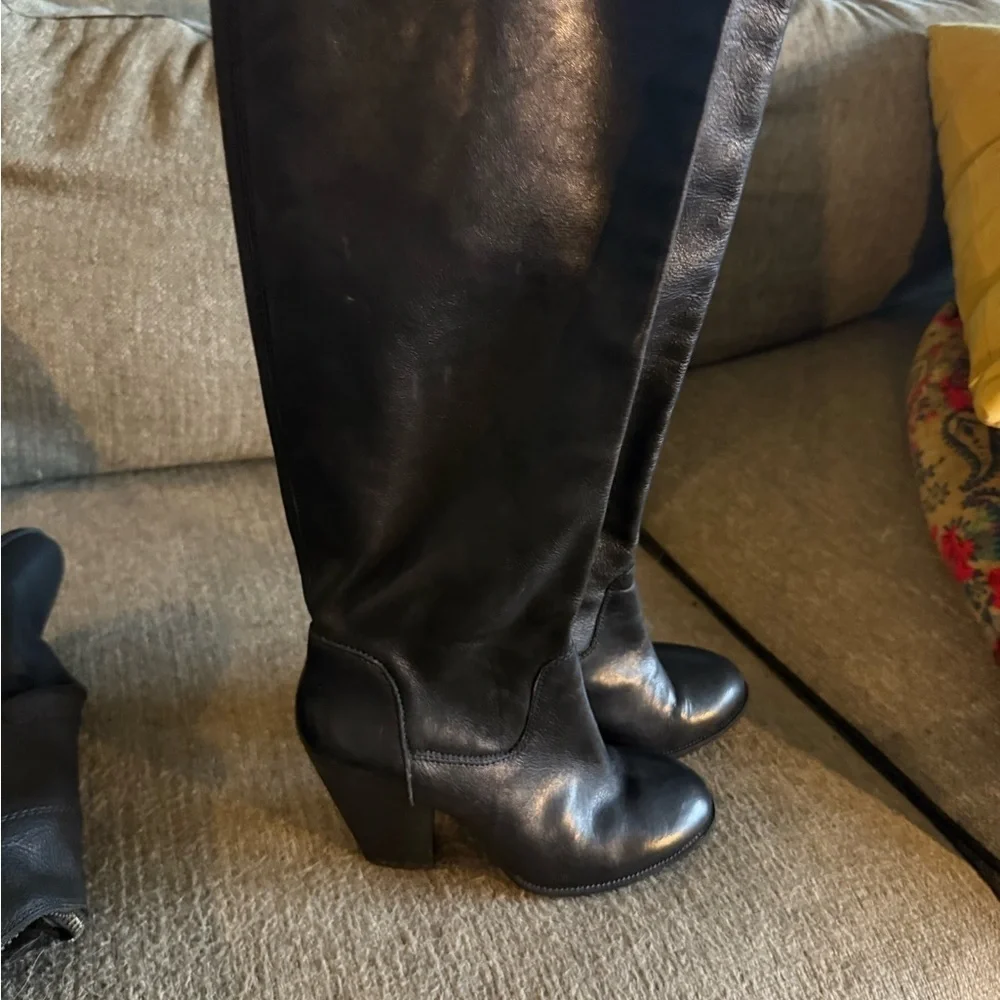 Vince Camuto Black Over the Knee Boots with Timeless Elegance